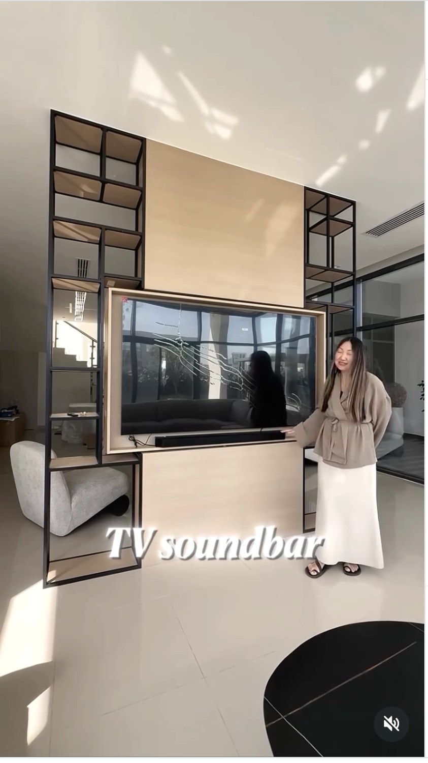 Custom TV unit with integrated shelving